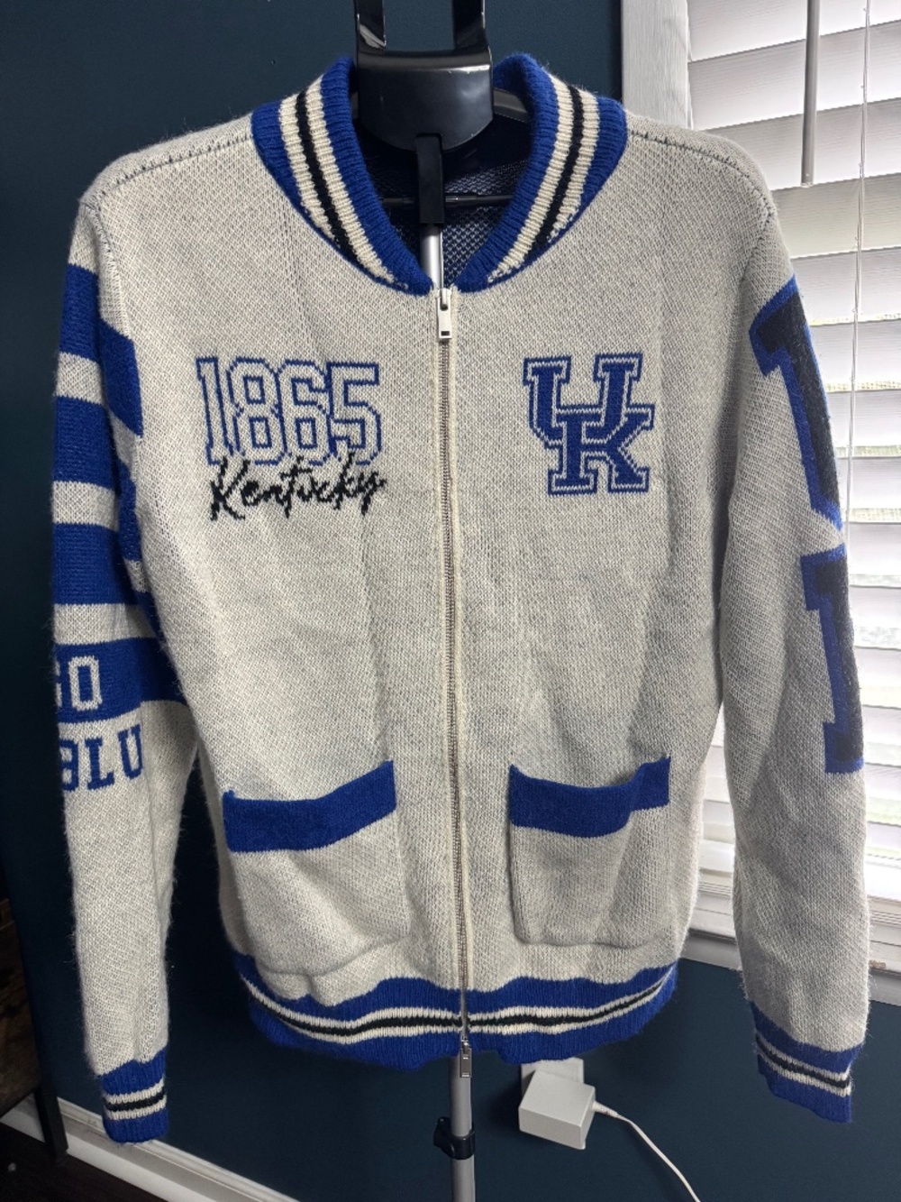 Women's Colosseum Cream Kentucky Wildcats Jacquard Full-Zip Sweater